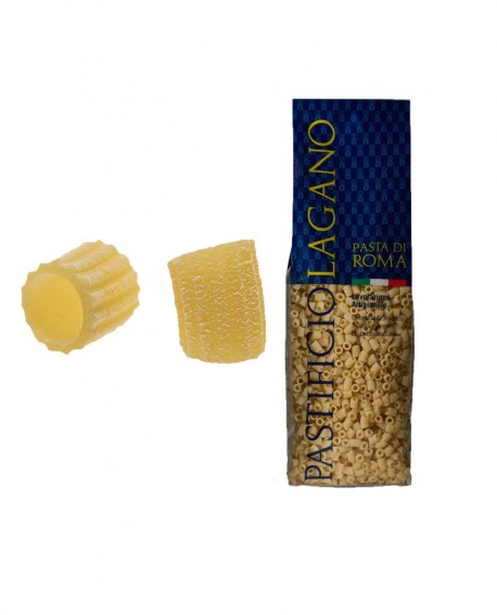 Cannolicchi artigianali - 500g -cartone nr.24 pezzi-pasta di semola di grano duro italiano trafilata al bronzo-Pastificio LAGANO