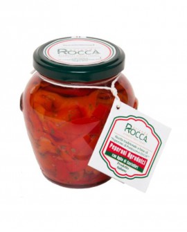 Peperoni Agrodolce di Pontecorvo DOP, con aglio rosso di Castelliri - Vaso Orcio 296 g - Azienda Rocca
