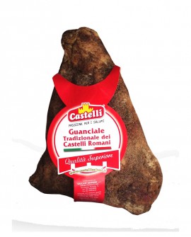 Guanciale Stagionato Tradizionale dei Castelli Romani - Pepe - 1,0-1,1 kg - Castelli Salumi