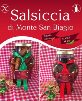 Salsiccia di Monte San Biagio Stagionata Sottolio Piccante 2,3 Kg al pezzo - stagionatura 1 mese - Salumi Grufà
